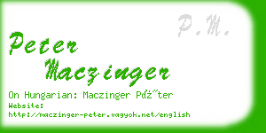 peter maczinger business card